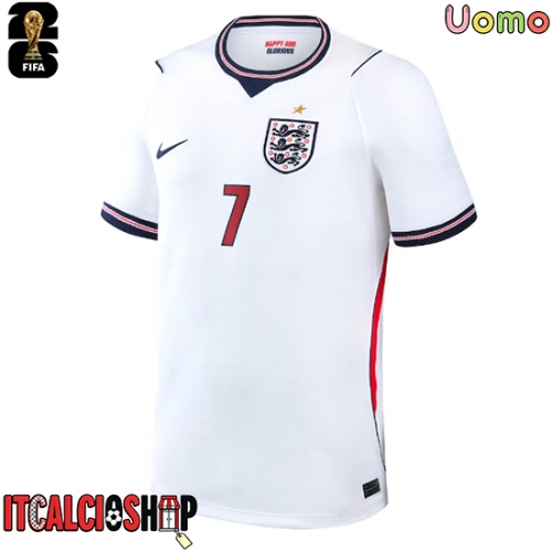 Inghilterra Bukayo Saka #7 Prima Maglia Mondiali 2026 Manica Corta